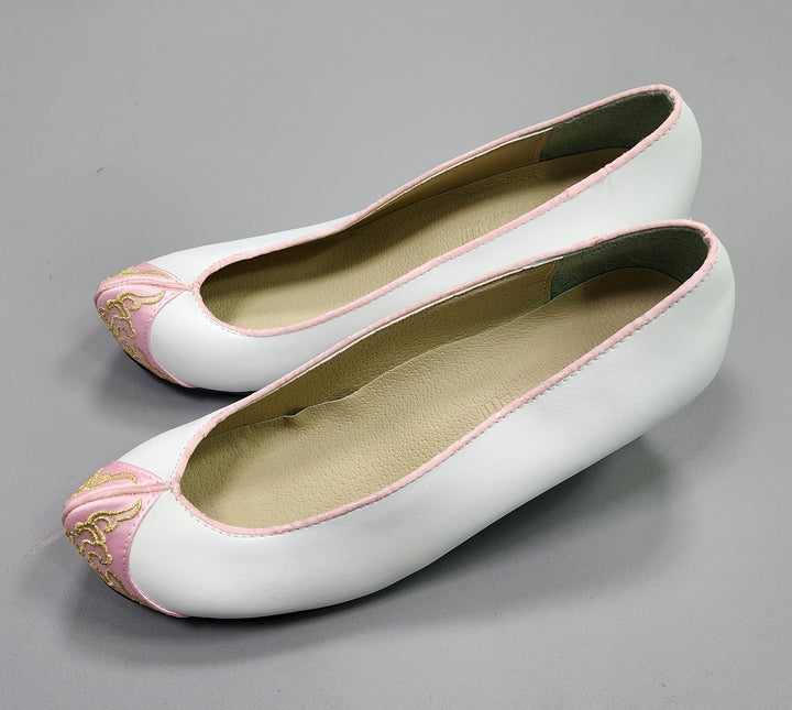 Korean Traditional Hanbok Shoes Socks for Woman Girl pastel Color White Peach Footwear Wedding Birthday PU WS105