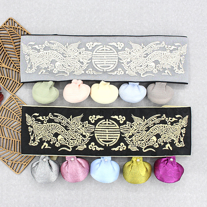 Korean Traditional Baby Boy Girls Hanbok Accessory Embroidery Belt Doltti 돌띠 1st Birthday Party DBE011
