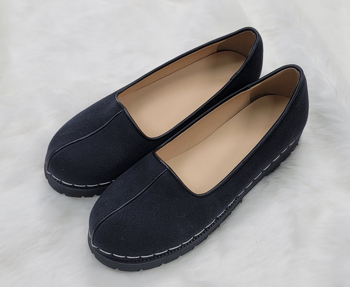 Korean Traditional Hanbok Shoes for Man Men 갓신 Black Color Footwear Wedding Birthday Leather