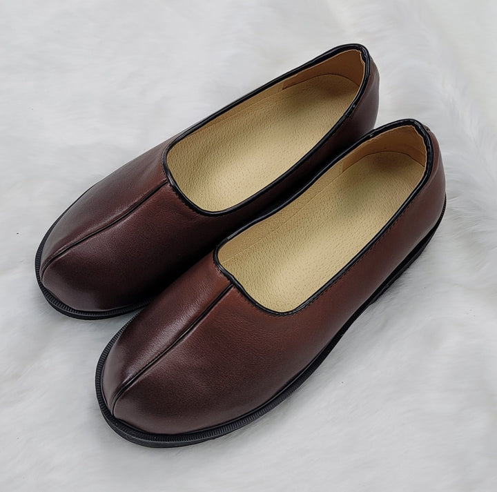 Korean Traditional Hanbok Shoes for Man Men 갓신 Brown Color Footwear Wedding Birthday Leather