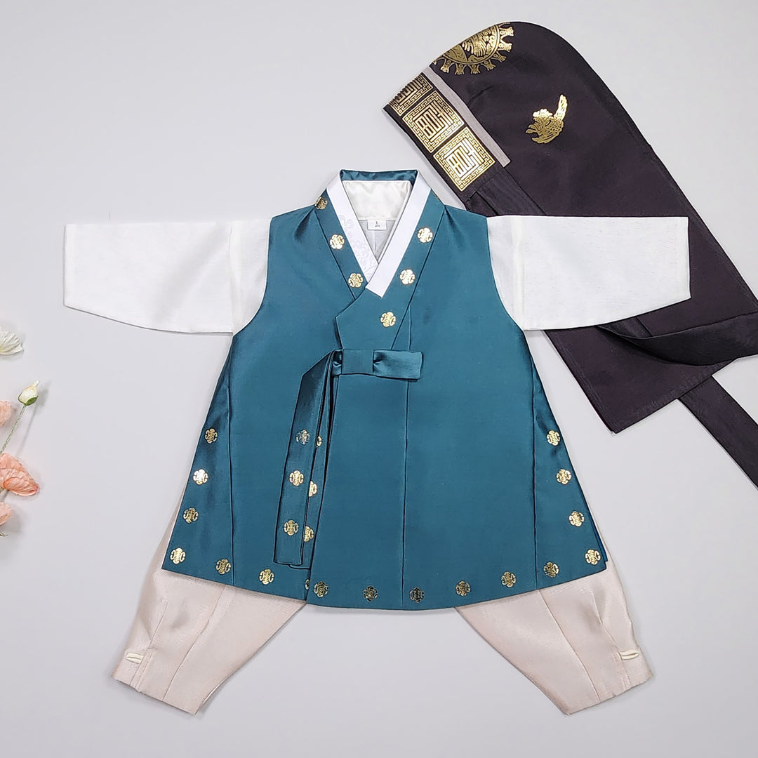 Korean Traditional Hanbok Brother Boy Baby Dol Baikil Party Celebration 100th-10 Ages 1st Birthday Red Green GHB204