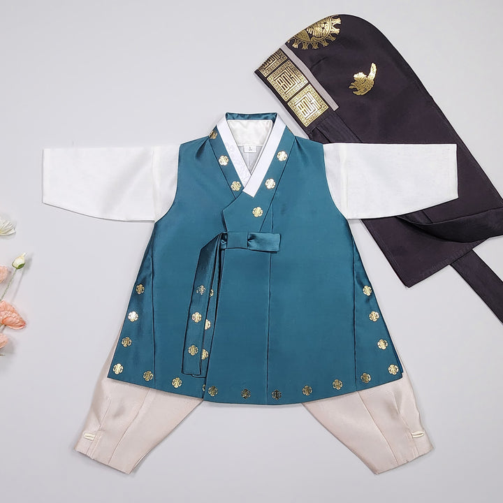 Korean Traditional Hanbok Brother Boy Baby Dol Baikil Party Celebration 100th-10 Ages 1st Birthday Red Green GHB204