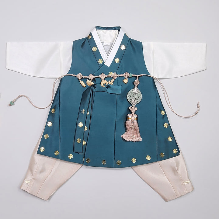 Korean Traditional Hanbok Brother Boy Baby Dol Baikil Party Celebration 100th-10 Ages 1st Birthday Red Green GHB204
