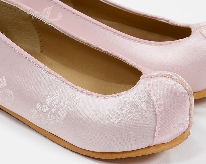 Korean Traditional Hanbok Shoes Baby Girl Dol 1st Birthday Light Pink Solid JTS04