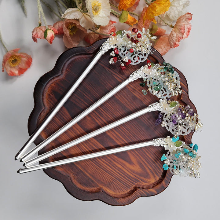 Korea Binyeo 비녀 Hair Accessory for Woman Hanbok Decoration Ornament Beads Flower 25 cm HB26