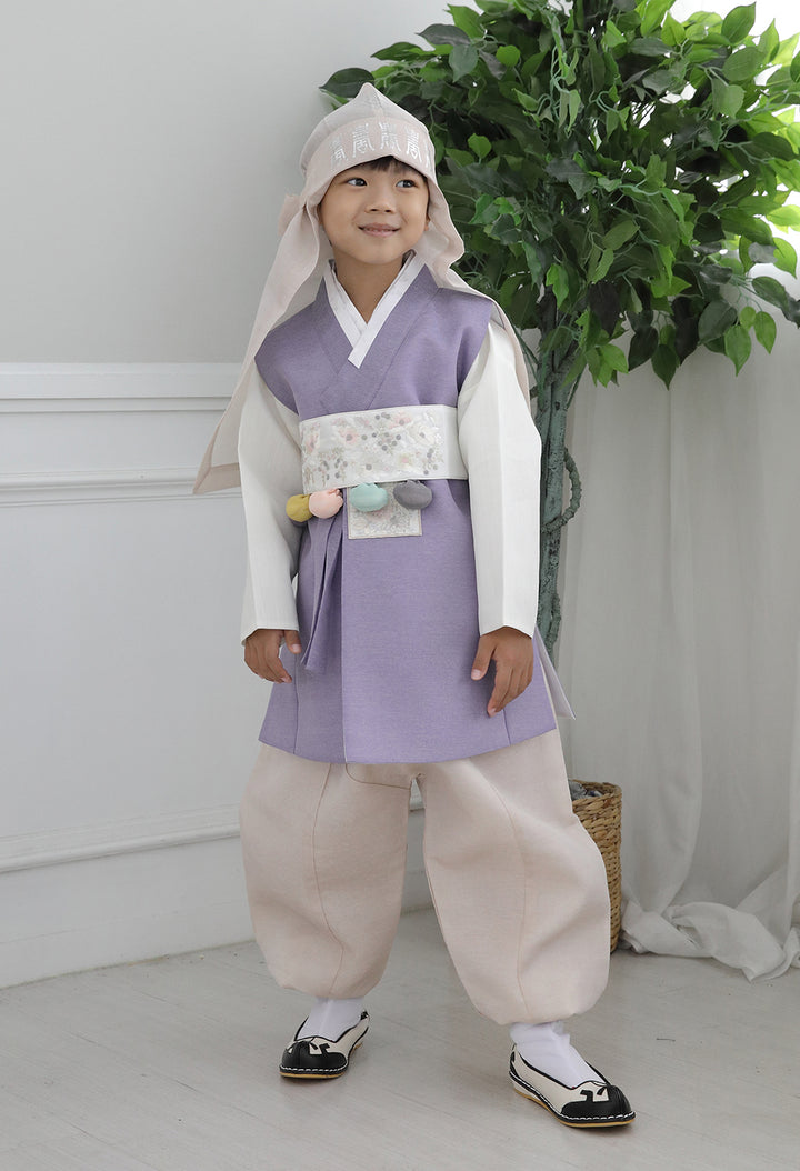 Korean Traditional Boy Baby Hanbok Dol Baikil Party Celebration 100th Days 1-10 Years Violet DDB119