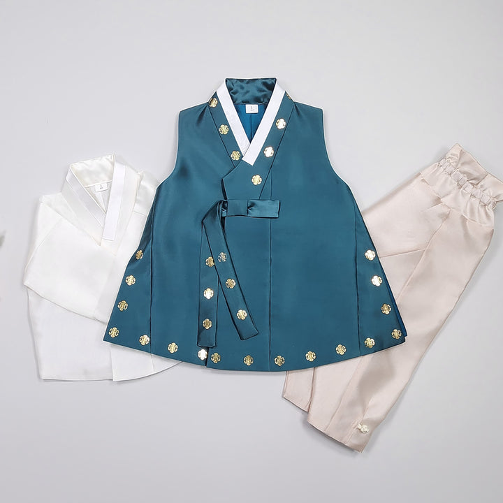 Korean Traditional Hanbok Brother Boy Baby Dol Baikil Party Celebration 100th-10 Ages 1st Birthday Red Green GHB204