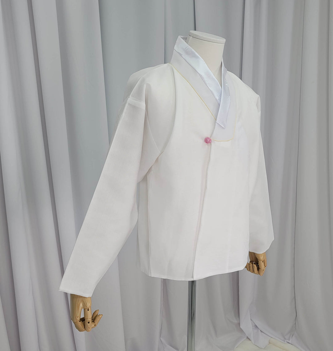 Korean Traditional Man Personal Custom Hanbok White Inner Top Jeogori Wedding Party Ceremony OSM133