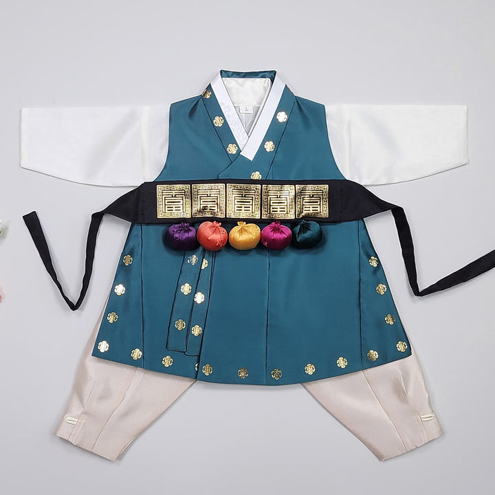 Korean Traditional Hanbok Brother Boy Baby Dol Baikil Party Celebration 100th-10 Ages 1st Birthday Red Green GHB204
