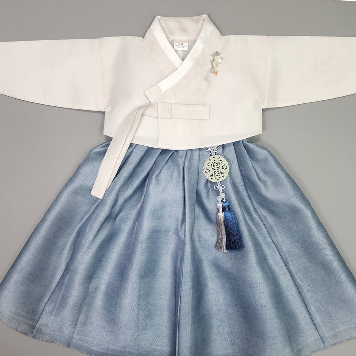 Hanbok Girl Baby Korea Traditional Clothing Set First Birthday Celebration Party 100th Birth Celebration 1–15 years Ivory Blue