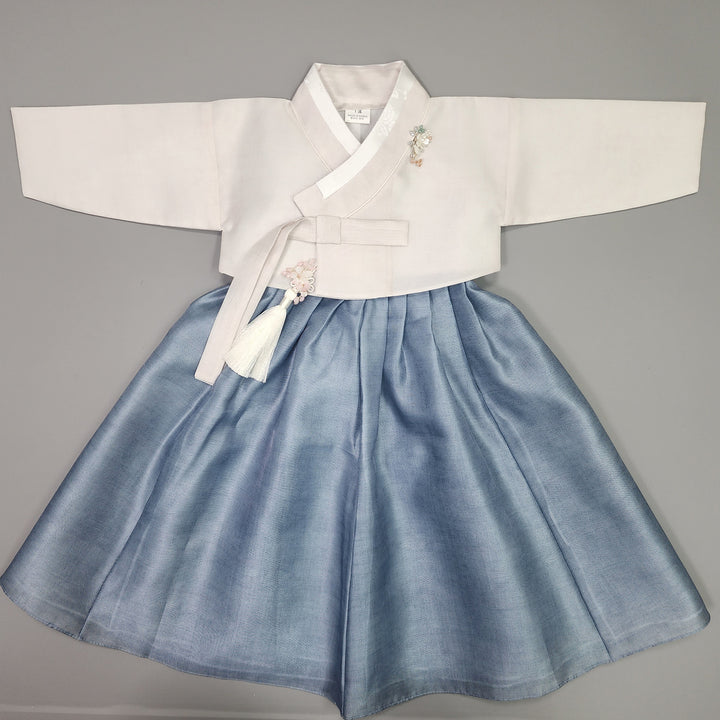 Hanbok Girl Baby Korea Traditional Clothing Set First Birthday Celebration Party 100th Birth Celebration 1–15 years Ivory Blue