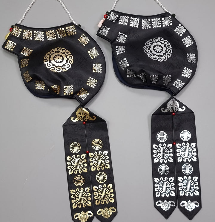 Hanbok Hat for Girl Baby Korea Traditional Hanbok Cap 조바위 도투락 Gold Silver Print 1 Age OS02