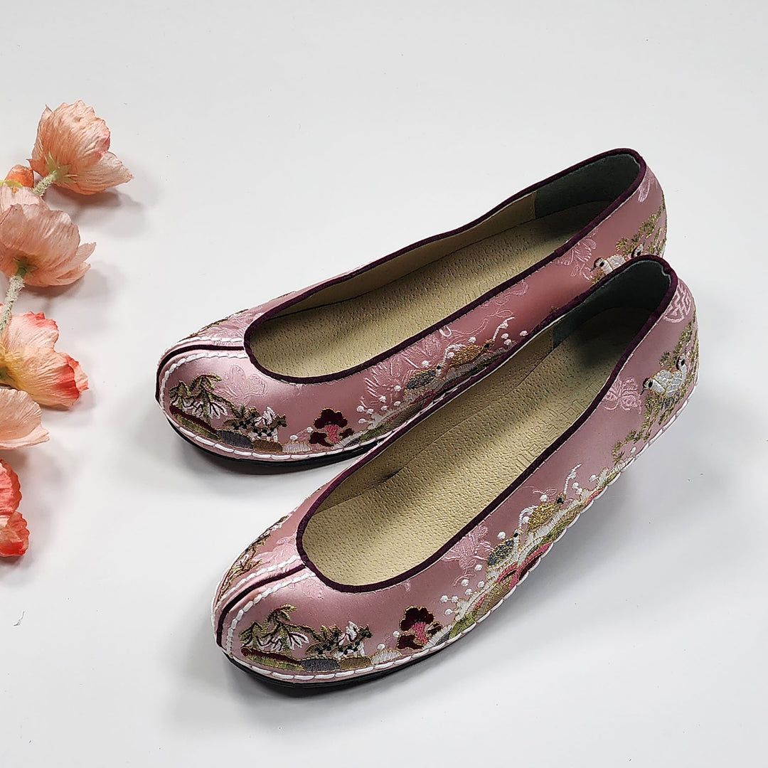 Korean Traditional Hanbok Shoes Socks for Woman Girl Purple&nbsp;Embroidery Footwear Wedding Birthday JTWS104