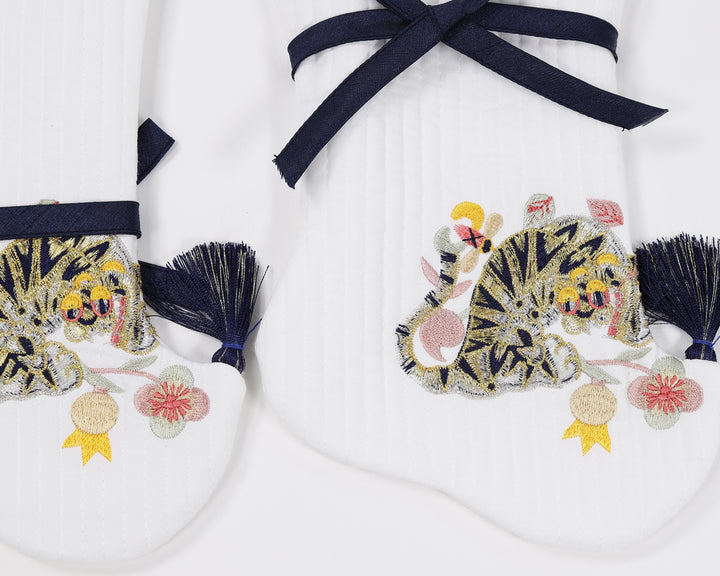 Korean Traditional Boy Baby Hanbok Socks Beoseon 버선 Tiger Embroidery&nbsp; Dol 1 Year SOC012