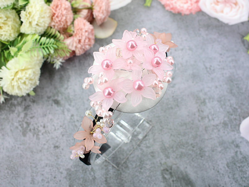 Girl's Hanbok Hair Accessory BASSI head&nbsp; band Piece, Korea Traditional Pastel Big Flower J124