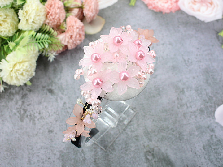 Girl's Hanbok Hair Accessory BASSI head&nbsp; band Piece, Korea Traditional Pastel Big Flower J124