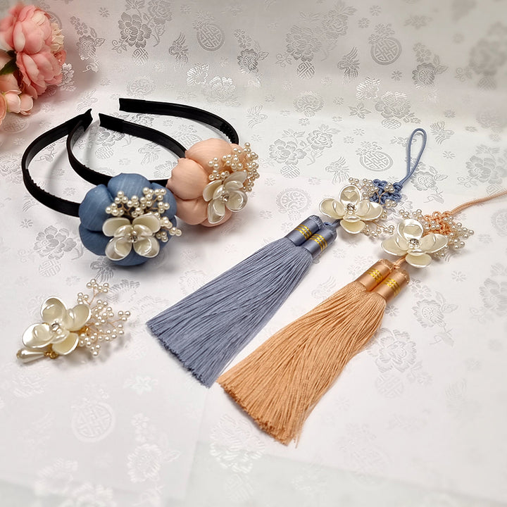 Korea Hanbok Hair Accessory BASSI band Norigae Brooch Baby Girl Ornament JT115