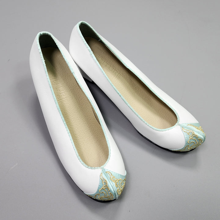 Korean Traditional Hanbok Shoes Socks for Woman Girl pastel Color White Mint Footwear Wedding Birthday PU WS104