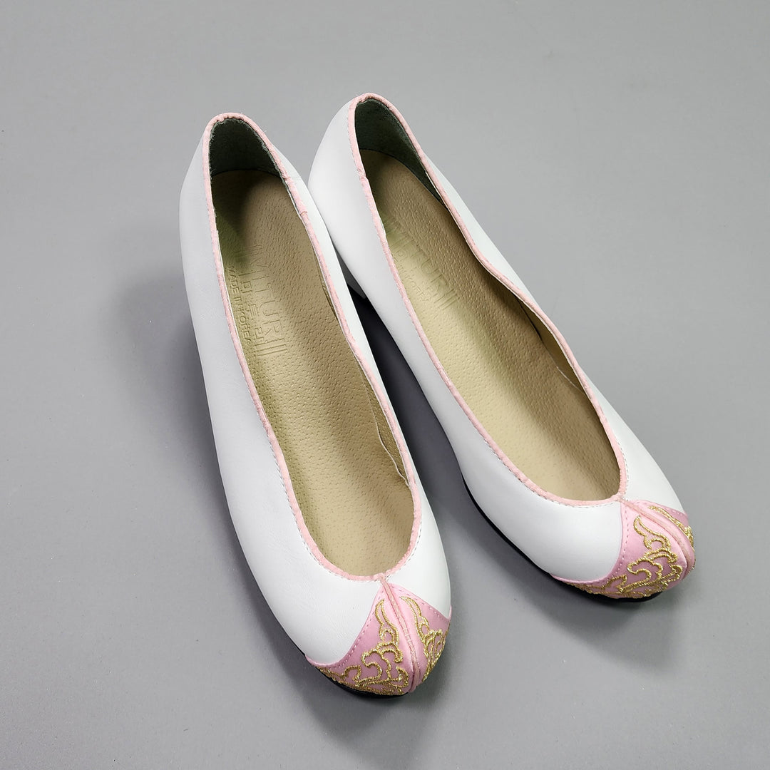 Korean Traditional Hanbok Shoes Socks for Woman Girl pastel Color White Peach Footwear Wedding Birthday PU WS105
