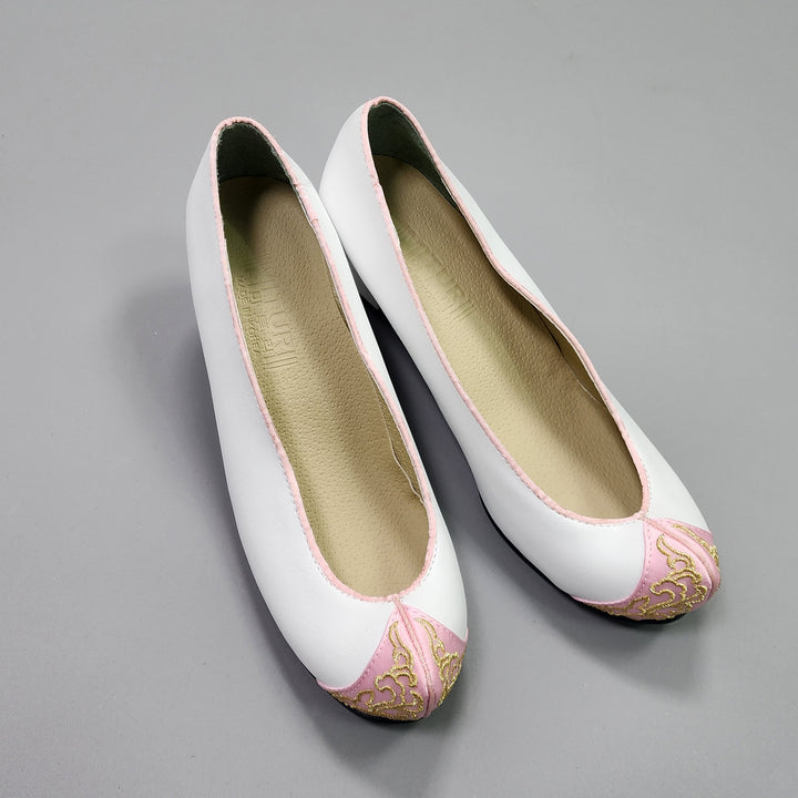 Korean Traditional Hanbok Shoes Socks for Woman Girl pastel Color White Peach Footwear Wedding Birthday PU WS105