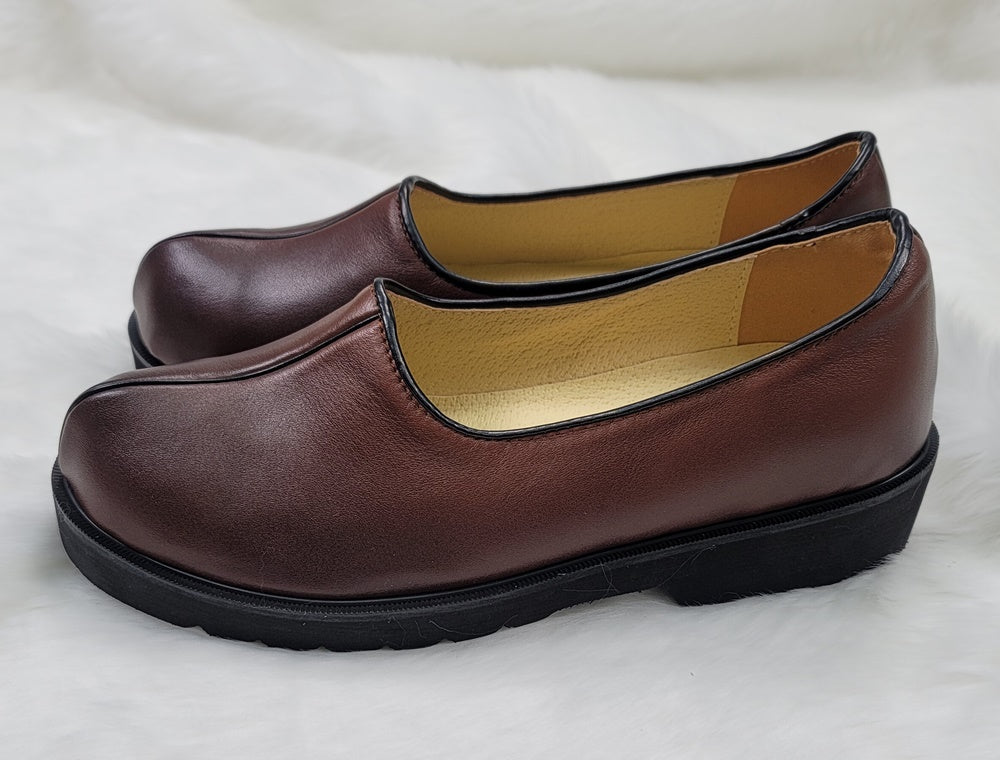 Korean Traditional Hanbok Shoes for Man Men 갓신 Brown Color Footwear Wedding Birthday Leather