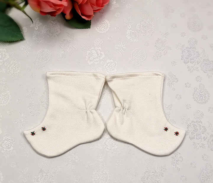 Korean Traditional Boy Girl Baby Hanbok Socks Beoseon 버선 Ivory Baikil Dol 1 Year SOC019