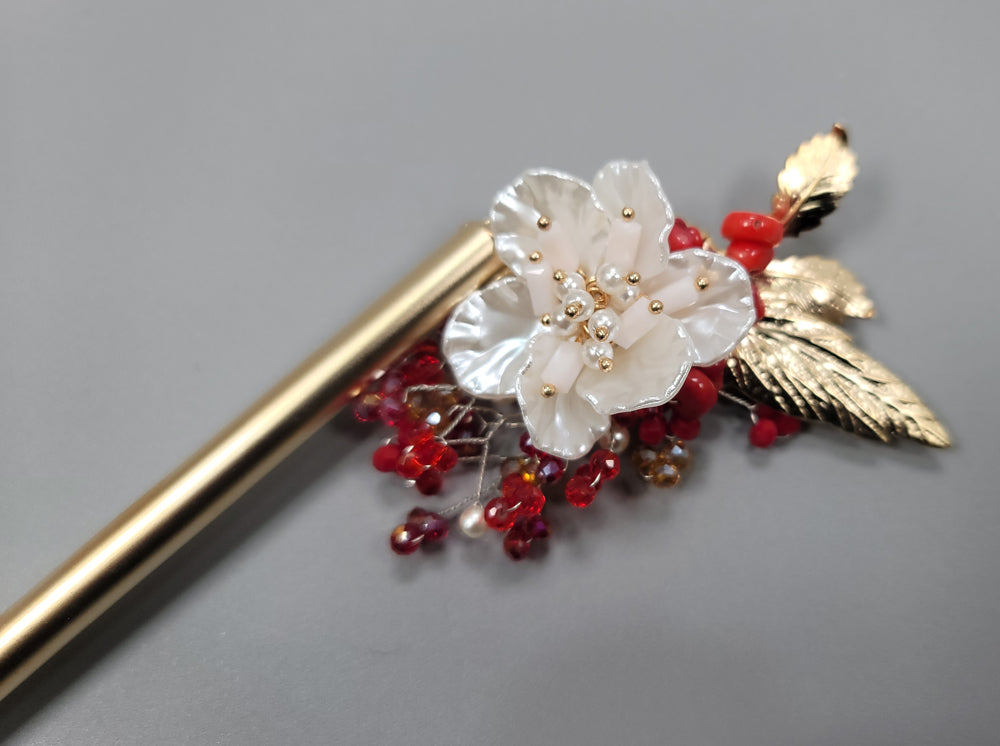 Korea Binyeo 비녀 Hair Accessory for Woman Hanbok Decoration Ornament Beads Flower 12