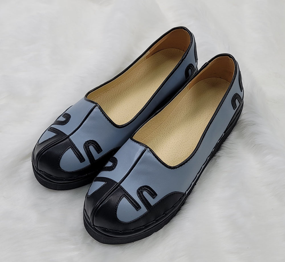 Korean Traditional Hanbok Shoes for Man Men 갓신 Blue Color Footwear Wedding Birthday PU