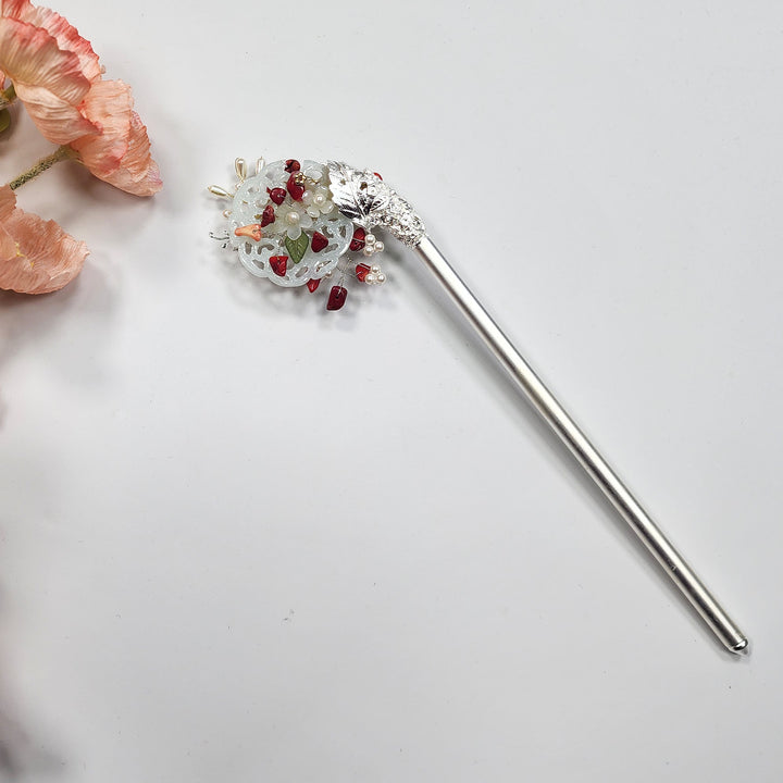 Korea Binyeo 비녀 Hair Accessory for Woman Hanbok Decoration Ornament Beads Flower 25 cm HB26