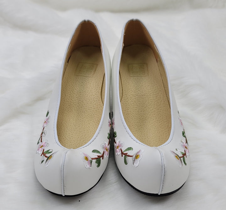 Korean Traditional Hanbok Shoes Socks for Woman Girl pastel Color White Embroidery Footwear Wedding Birthday PU WS107