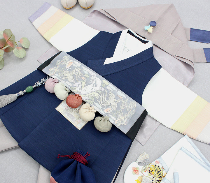 Korean Traditional Boy Baby Hanbok Dol Baikil Party Celebration 100th Days 1st Birthday 1–10 Years Navy DDB126