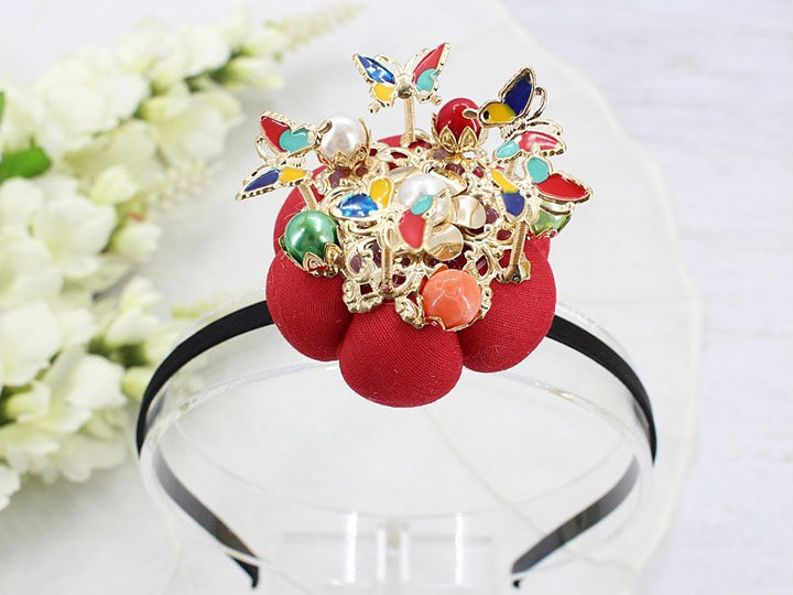Girl's Hanbok Hair Accessory BASSI head&nbsp; band Piece, Korea Traditional Flower 떨잠 머리띠 J113