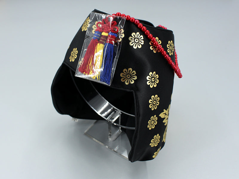 Hanbok Hat 조바위 Korea Traditional Hat Cap Girl Baby Head Piece Dol Party 1st Birthday Celebration Black Gold Print