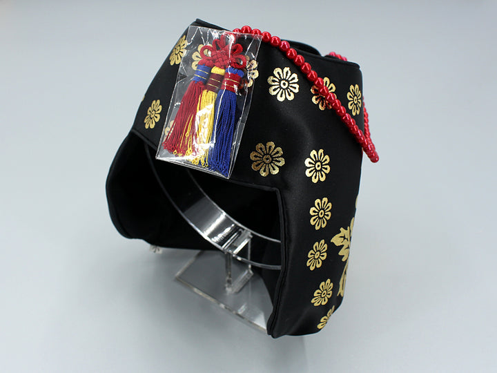 Hanbok Hat 조바위 Korea Traditional Hat Cap Girl Baby Head Piece Dol Party 1st Birthday Celebration Black Gold Print