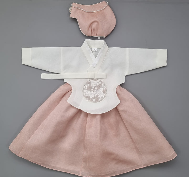 Hanbok Girl Baby Korea Traditional Clothing Set First Birthday Celebration Party 100th Birth Celebration 1–15 years&nbsp; Dusty Pink HG161