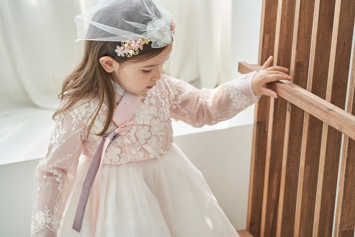 Hanbok Dress Girl Baby Korea Traditional Clothing Set First Birthday Celebration Party Celebration 1–10 Years Fancy Lace Dress OS105