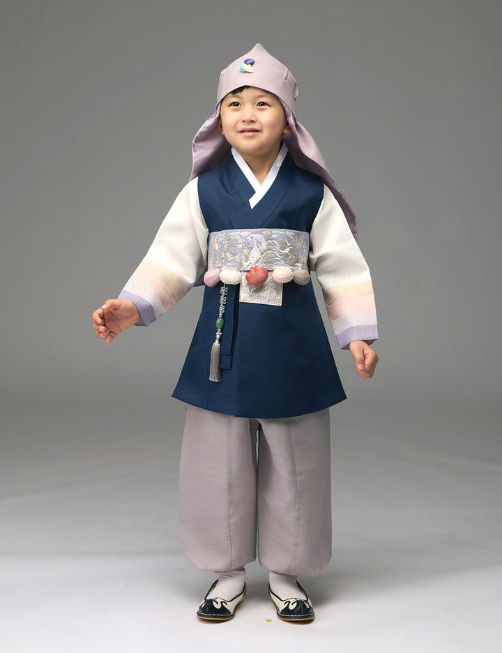 Korean Traditional Boy Baby Hanbok Dol Baikil Party Celebration 100th Days 1st Birthday 1–10 Years Navy DDB126