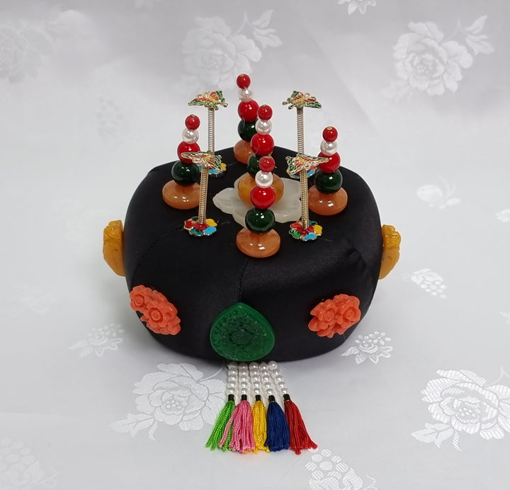 Korean Hair Accessory for Woman Hanbok Traditional Wedding Decoration Ornament 족두리&nbsp;DS105