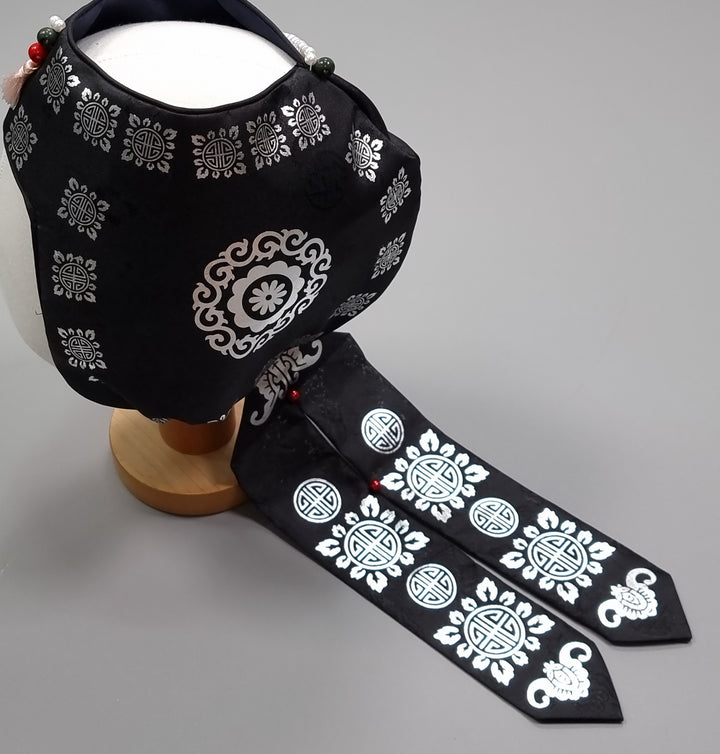 Hanbok Hat for Girl Baby Korea Traditional Hanbok Cap 조바위 도투락 Gold Silver Print 1 Age OS02