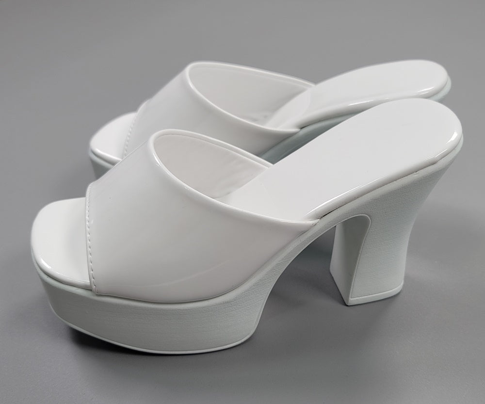 Korean Traditional Hanbok Shoes Socks for Woman Girl White Color Slipper 11 cm Heel Footwear Wedding Birthday PU WS112