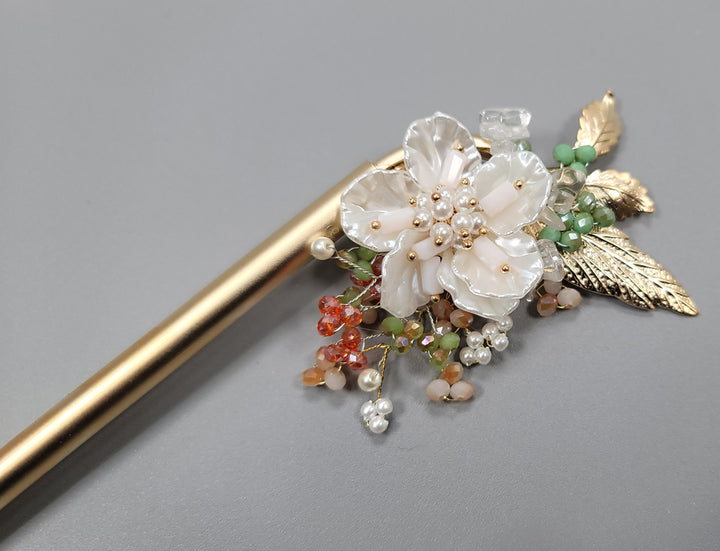 Korea Binyeo 비녀 Hair Accessory for Woman Hanbok Decoration Ornament Beads Flower 12