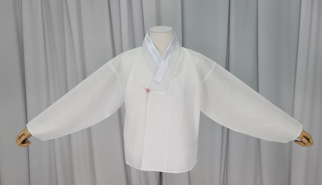 Korean Traditional Man Personal Custom Hanbok White Inner Top Jeogori Wedding Party Ceremony OSM133