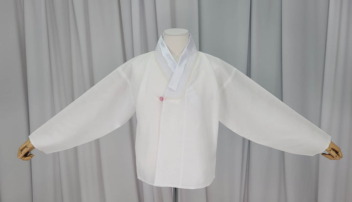 Korean Traditional Man Personal Custom Hanbok White Inner Top Jeogori Wedding Party Ceremony OSM133