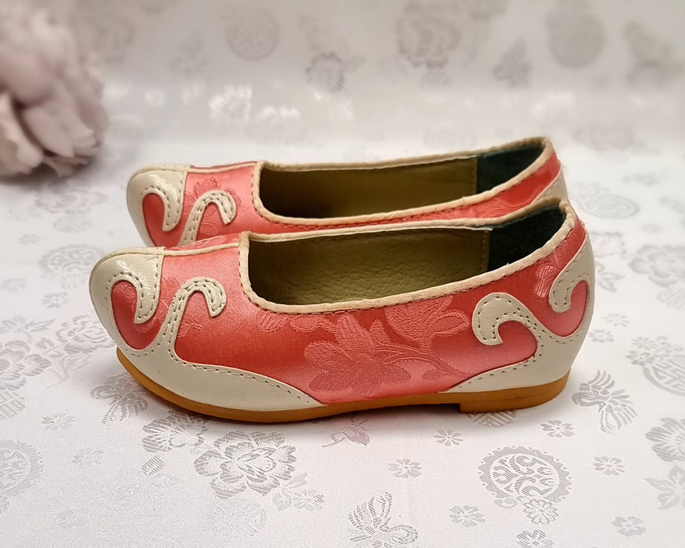 Korean Traditional Boy Baby Hanbok Shoes Ivory Red Color EJS015
