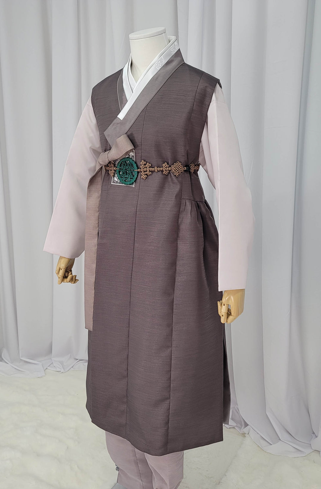Korean Traditional Man Male Personal Custom Hanbok&nbsp; Brown Embroidery Patch Design Wedding Party Ceremony OSM144