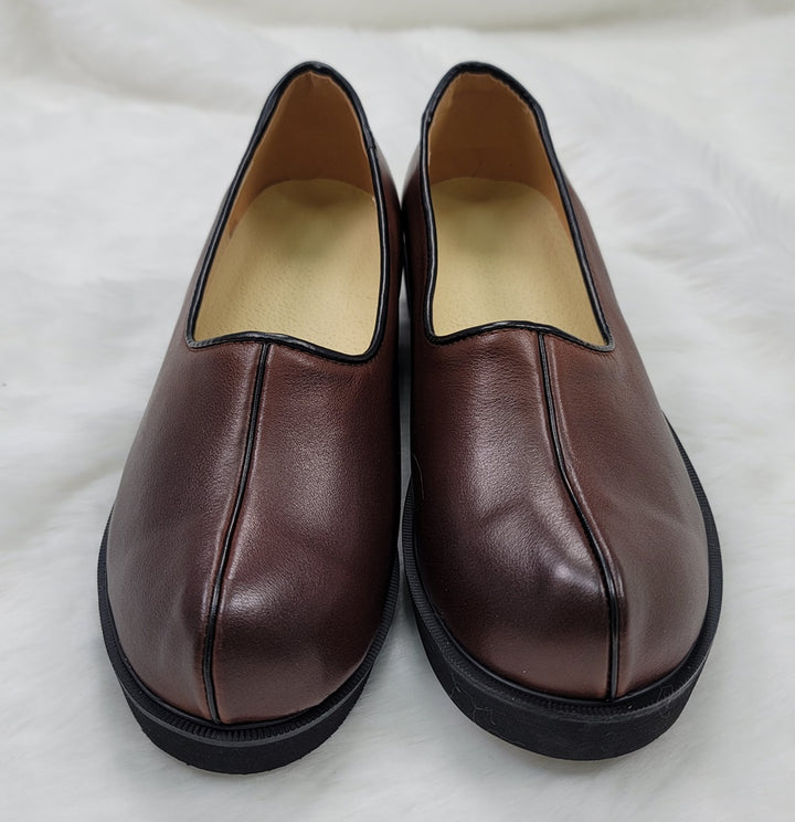 Korean Traditional Hanbok Shoes for Man Men 갓신 Brown Color Footwear Wedding Birthday Leather