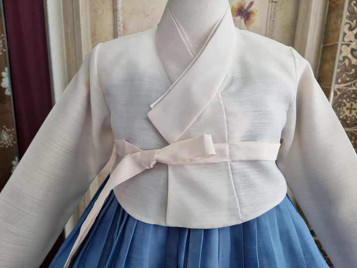 Korean Traditional Woman Man Couple Personal Custom Hanbok Wedding Party Ceremony Blue Hanbok OSF131