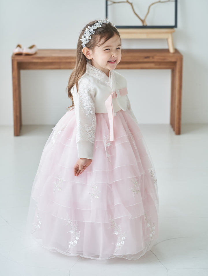Hanbok Dress Girl Baby Korea Traditional Clothing Set First Birthday Celebration Party Celebration 1–10 Years Fancy Beads Dress OS101