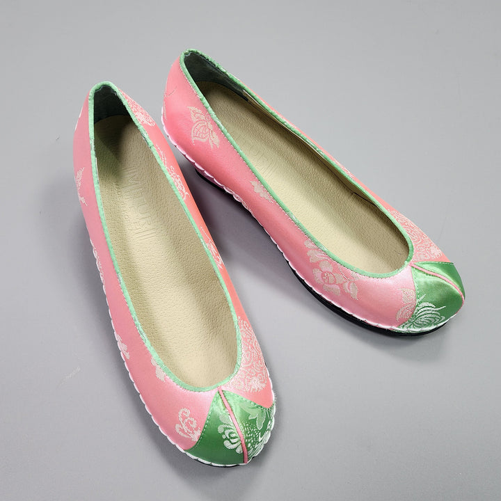 Korean Traditional Hanbok Shoes Socks for Woman Girl pastel Color Pink Jacquard Footwear Wedding Birthday PU WS109