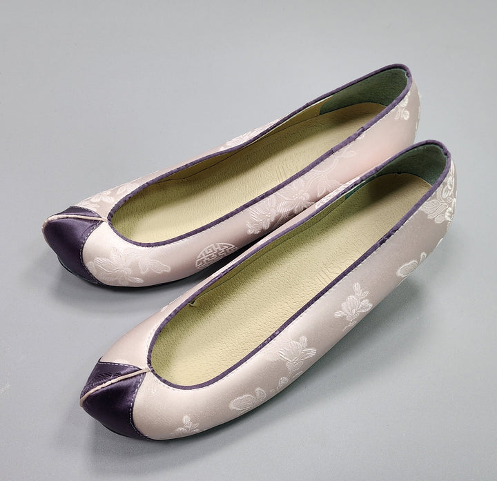 Korean Traditional Hanbok Shoes Socks for Woman Girl pastel Color Jacquard Fabric Footwear Wedding Birthday PU WS111